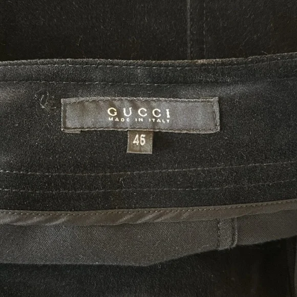 Gucci Black Velvet Pencil Skirt with Lace Up Detail at Back Size 46 US 10-12 - Picture 8 of 16